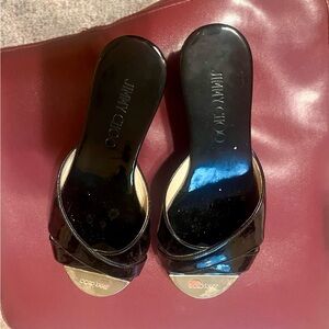 Jimmy Choo Black Patent Leather Mules. Very good condition